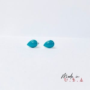 Petite Petal Shape Earrings - Teal